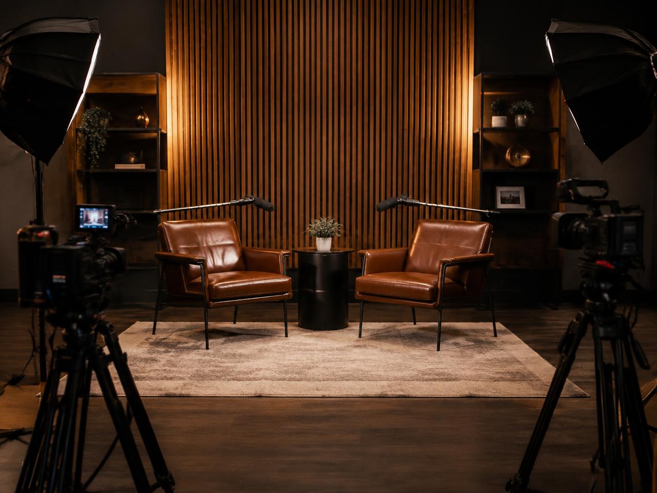 Ready-to-use content studio with cameras and lights
